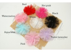 Mesh tulle flower (no centre) - 9 cm, Pack of 3